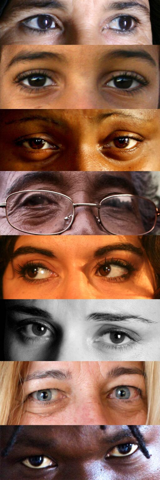 Collage de miradas de mujeres
